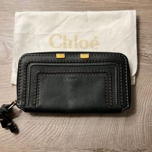 Chloe Marcie Leather Wallet Black